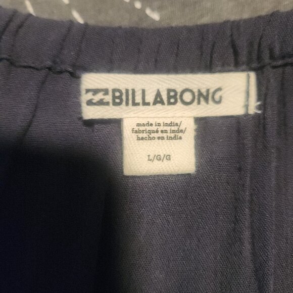 Billabong Floral Off the Shoulder Long Sleeve Top Light It Up Black Large NEW - Picture 7 of 14